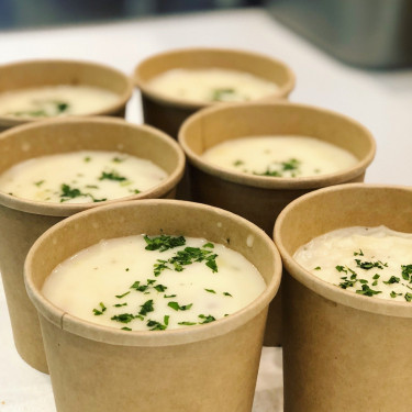 Boston Chowder Served In A Soup Bowl Container