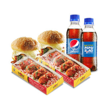 Chicken Darjeeling Pan Fried Momo [8 Pcs] Chicken Moburg [2 Pcs] 2 Refreshing Pepsi [250Ml Each]