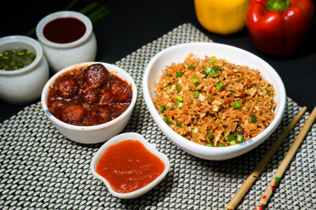 Manchurian With Fried Rice [Serves 1]