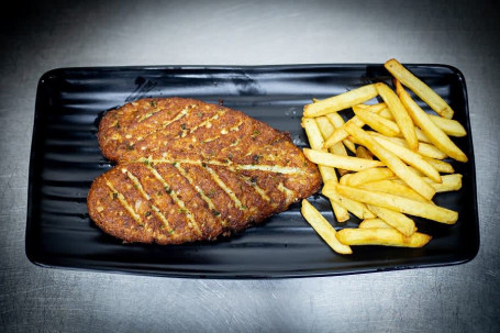 Paneer Cutlet With Chips