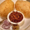 Chhole Bhature With Pickle And Onion Salad
