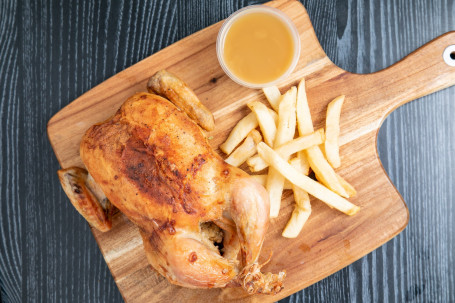 Whole Chicken, Medium Chips, And Gravy