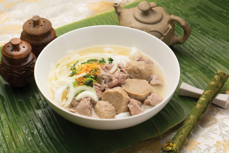 Beef And Beef Ball With Soft Noodle Soup