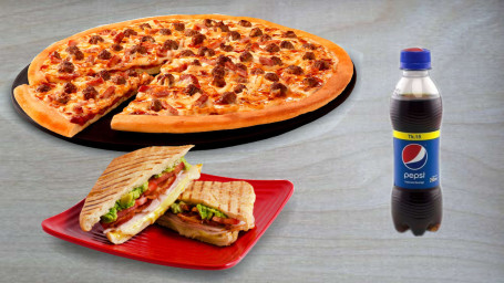 Non Veg Combo Chicken Pizza+ Sandwich+250Ml Pepsi