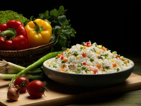 Veg Fried Rice With Sauteed Vegetable Bowl .