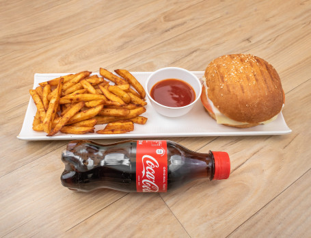 Chicken Burger-Combo Cold Drink(French Fries(400Gm) 1Pc Burger 250Ml Per Bottle Cold Drink)