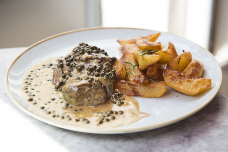 Beef Fillet With Peppercorn Sauce And Rosemary Potatoes