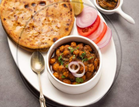 Aalo Pyaz Paratha 2 With Chole Thali[For Serving 1]