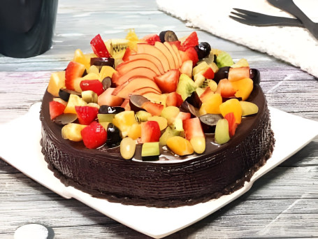 Eggless Choco Fresh Fruit Cake (1/2 Kg)