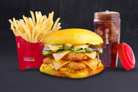 Double Decker Chicken Burger Combo (M) [New]