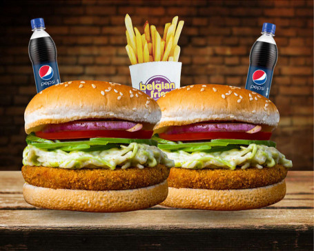 2 Classic Veggie Burgers Mini Fries 2 Pepsi Bottle