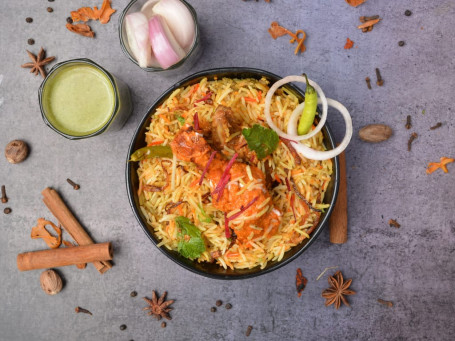 Lucknowi Chicken Seekh And Keema Biryani