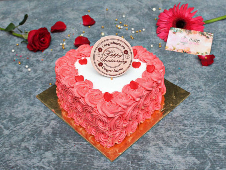 Rose Heart Shape Cake