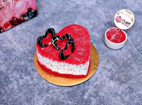 Red Velvet Cake Heart Shape Cake [500 Grams]