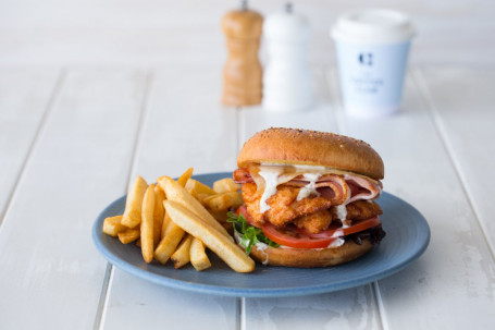 Fried Chicken Caesar Burger Kj)