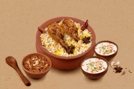 1 Kg Tangdi Chicken Matka Biryani Free Dessert