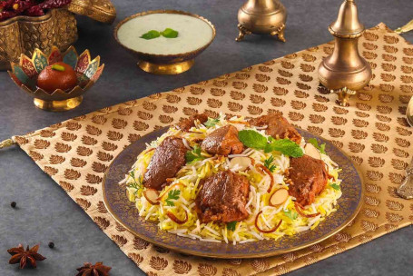 Dum Gosht Mutton Biryani Boneless Serves 1] Half Kg]