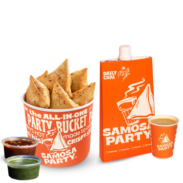 Pizza Samosa Bucket (5Pcs) And Ginger Chai(150 Ml)