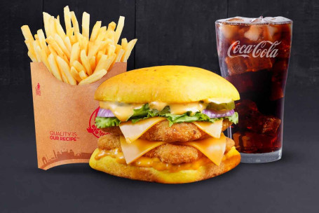 Double Decker Chicken Burger Combo (L) [New]