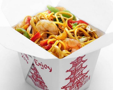 Egg Noodle Singapore Hot Prawns