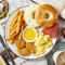 布朗小弟套餐 Cheese Bagel And Stir-Fried Egg Combo