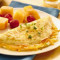 Classic American Omelette With Bread Slices