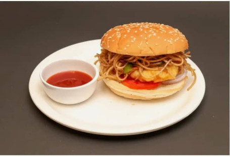 Double Tikki Burger With Noodles