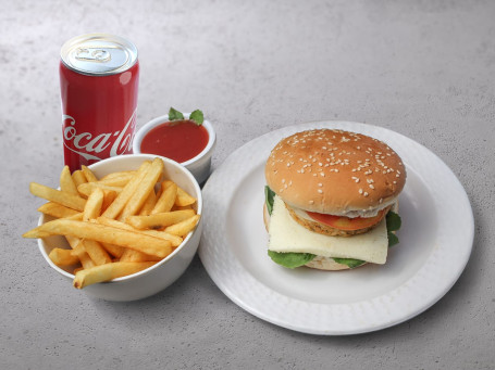 Cheese Burger French Fries Cold Drink
