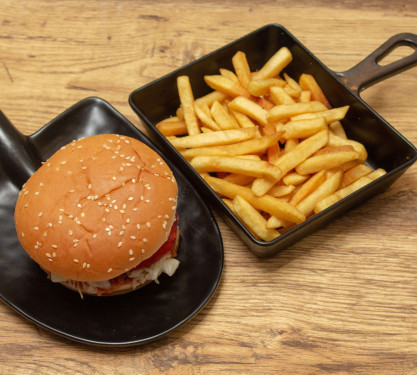 Veg Aalu Tikki Mc Burger With Fries