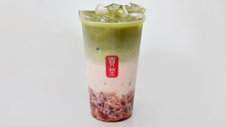 Strawberry Matcha Latte Cǎo Méi Mǒ Chá Ná Tiě