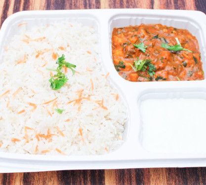 White Rice With Paneer Curry