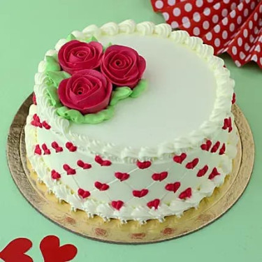 Roses Hearts Chocolate Cake