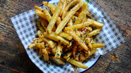 Chilli, Garlic Butter Parmesan Fries (V)