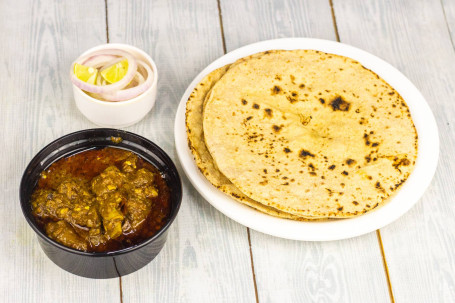 Matka Mutton (2Pcs) Roti (4 Pcs) Salad