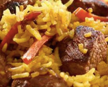 Lamb Tikka On Veg Biryani