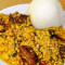 Pounded Yam, Vegetable Mix Meat