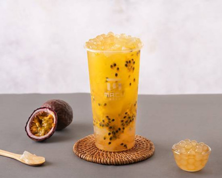 Bǎi Xiāng Shuāng Q Guǒ Thé Frais Aux Fruits De La Passion Avec Tapioca Et Gelée