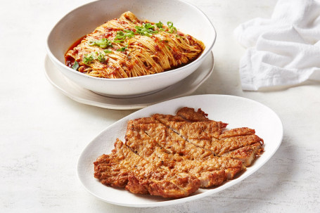 Fried Pork Chop Noodle With Spicy Sauce