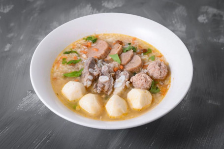 Soft Boiled Rice W/Combination Pork Large