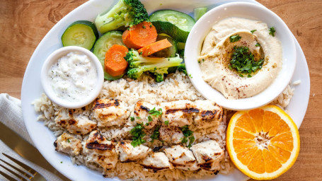 Chicken Souvlaki Plate Kabob (Gluten Free)