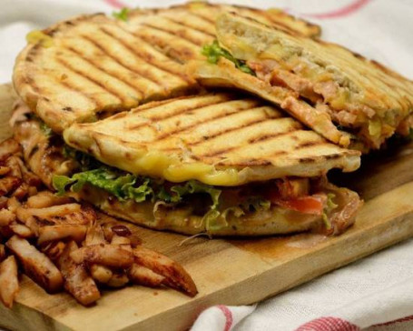 Skepasti Pitta Lamb Gyros (Greek Style Club Sandwich)