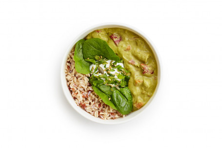 Thai Green Chicken Curry With Brown Red Rice And Baby Spinach (Gf)