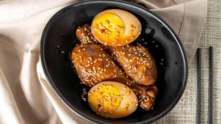 A04. Marinated Chicken Legs 2 Pcs And Egg 1 Pc Lǔ Jī Tuǐ Jī Dàn