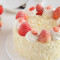 Strawberry White Chocolate Cream Cake Sliced