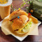 zhū pái qǐ sī dàn kǎo bō luó bǎo Pork Chop Pineapple Burger with Cheese and Egg