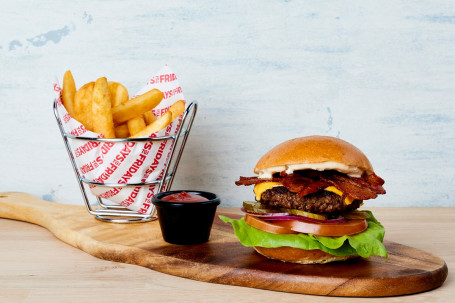 Fridays Trade; Bacon Cheeseburger And Fries