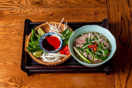 Pho Traditional Rice Noodle Soup With Beef Fillet Brisket