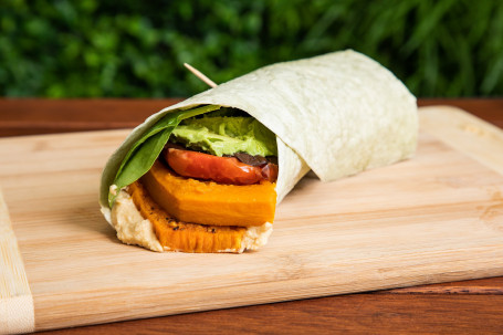 Roasted Vegetable Wrap With Hommus, Spinach And Dijon Mayonnaise (Df, V)