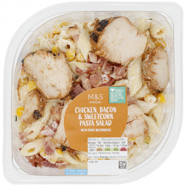 M S Food Salade De Pâtes Au Poulet Et Au Bacon Et Au Maïs Doux