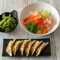 Meal C (Seafood On Sushi Rice, Edamame Beans Chicken Gyoza)
